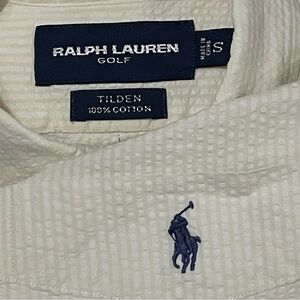 Polo Ralph Lauren Golf Men’s Small Short Sleeve Button Down Shirt Ivory Tilden